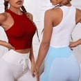 thumbnail image 4 of Top corto de Yoga para mujer, Sujetador deportivo para gimnasio, chaleco básico sin costuras, ropa de calle de punto acanalado, camisetas para correr, camiseta sin mangas para entrenamiento, 4 of 4