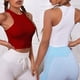 thumbnail image 4 of Top corto de Yoga para mujer, Sujetador deportivo para gimnasio, chaleco básico sin costuras, ropa de calle de punto acanalado, camisetas para correr, camiseta sin mangas para entrenamiento, 4 of 4