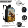 thumbnail image 5 of KUIFORTI Horse Boys Bookbag Age 10-12 Sunflower School Backpack For Teens Girls Middle School High School Bookbag Big Capacity Casual Double Zipper Closure Backpack Animal Print, 5 of 6