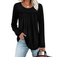 thumbnail image 4 of Ronuti Womens Plus Size Tops Fall Long Sleeve Shirts Crew Neck Casual Loose Tunic Blouses, 4 of 7