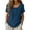 Navy, variant on Cotton Linen T-Shirts Women Embroidered Crew Neck Tees Casual Boho Summer Tops Black L