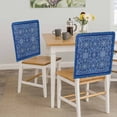 thumbnail image 5 of Bohemian Abstract Blue Floral Chair Covers Set of 6 Retro Boho Tribal Ethnic Geometric Flower Chair Back Covers Stretch Removable Washable Slipcovers Protector for Dining Room Kitchen Party Decor, 5 of 9