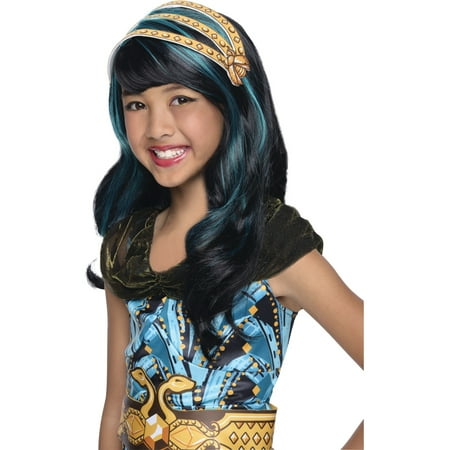 Girls Cleo De Nile Black And Blue Wig Costume Accessory