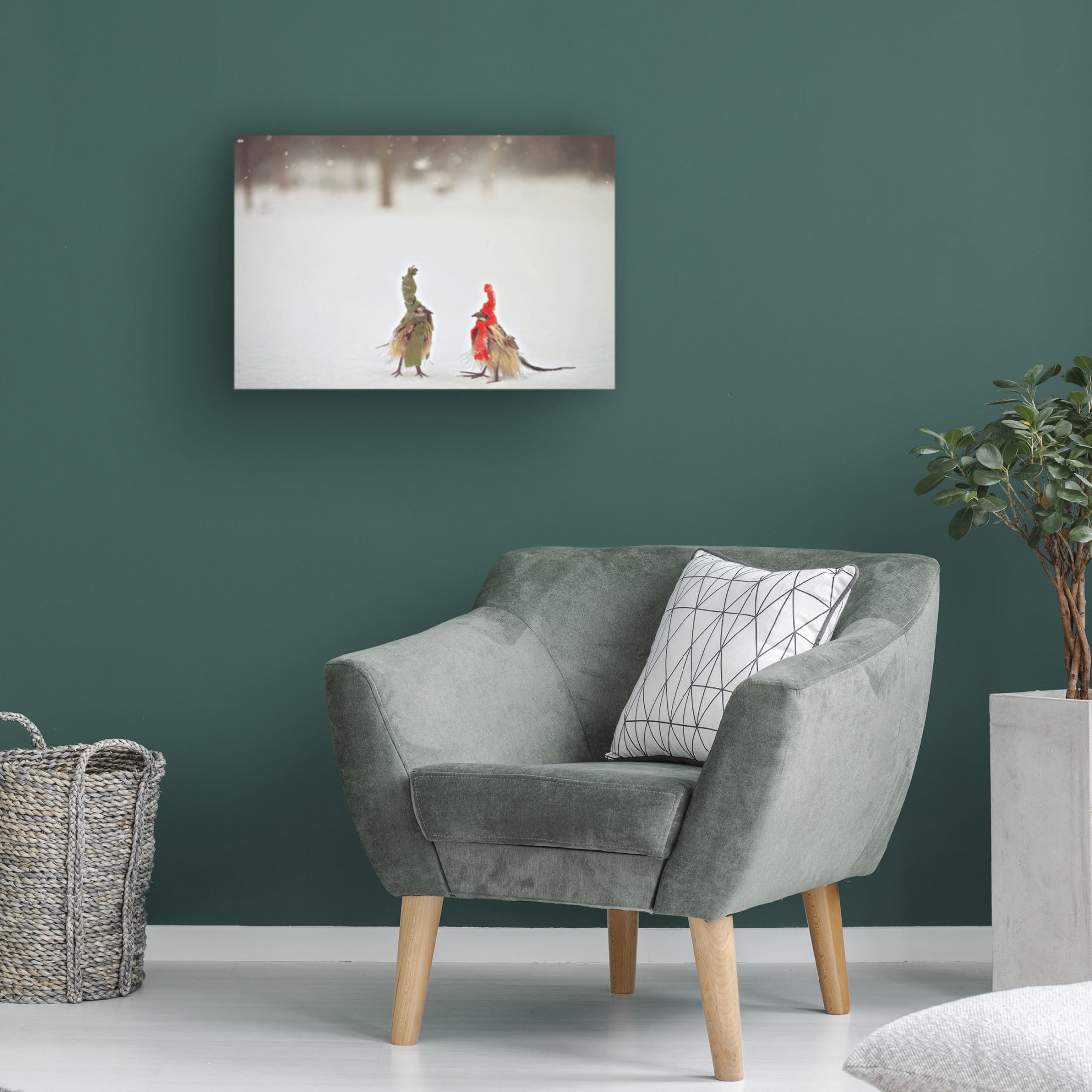 Canvas Wall Art - Carrie Ann Grippo-Pike 'Weathered Feathered Friends' Wall Art for Living Room, Bedroom, or Office Décor by Trademark Fine Art - 19 x 12 Inches