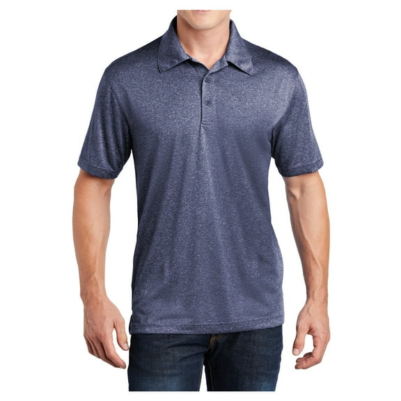 Yellow Rooster Men's Heather Contender Polyester Polo True Navy Heather XS