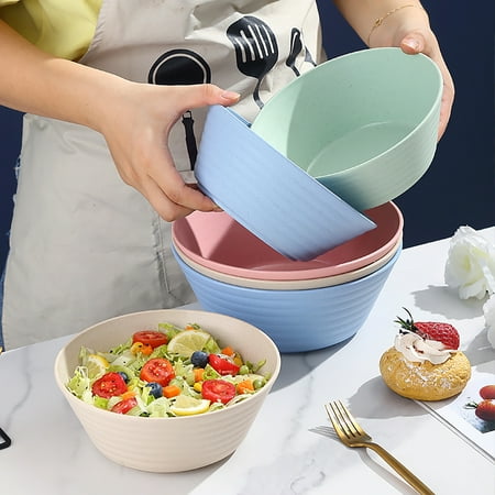 

Wharick Japanese Instant Noodle Bowl Microwave Dishwasher Safe Large Capacity Stackable Unbreakable Cereal Soup Rice Bowl for Canteen
