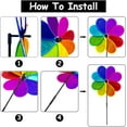 thumbnail image 3 of mfyjkho 4PCS Reflective Pinwheel 11.8 Inch Flower Pinwheel for Garden Colorful Pinwheel Decoration Wind Spinners Outdoor Pinwheels Outdoor Decor for Patio Yard Decor, 3 of 11
