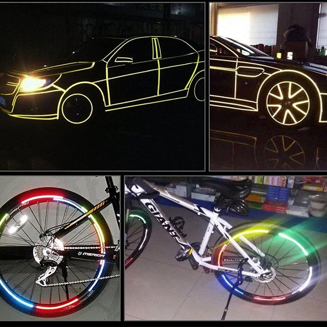 Cinta Reflectante 5 Rollos Cinta Reflectante Cinta Reflectora Autoadhesiva Advertencia De Seguridad Visibilidad Cinta Reflectante para Coche Motocicleta Bicicleta Noche,1cm X 8m ZefeiWu 8390613877482