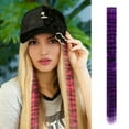 thumbnail image 3 of 18 Inch Tail Hair Extensions Synthetic Straight Clip In for Daily Use with Stripe Printed Design in Random Colors, 3 of 3