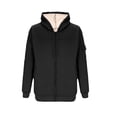 thumbnail image 4 of Letdown Mens Lined Hoodie Sherpa Fuzzy Casual Full Zip Up Long Sleeve Jacket Winter Warm Cozy Thermal Solid Sweatshirts Coats (Black,L), 4 of 7