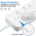 thumbnail image 2 of Power Strip Surge Protector, 3.9Ft Extension Cord, 6 Outlets with 3 USB Ports(1 USB C Outlet), 3-Side Outlet Extender, Wall Mount, Compact for Travel, Home, School, College Dorm Room, and Office, 2 of 6