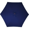 8' Wood Push-Up Market Umbrella, Blue