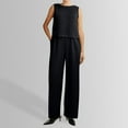 thumbnail image 2 of Women's Fashion Casual Solid Color Sleeveless Vest Casual Pants Suit, 2 of 2