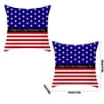thumbnail image 3 of Boovnll 4th of July Pillow Covers 18x18 Set of 2 - Red White Blue Stars Stripe Throw Pillow Covers, Linen Patriotic Pillow Covers for Memorial Day Home Sofa Couch Decor, 4th of July Decorations, 3 of 6