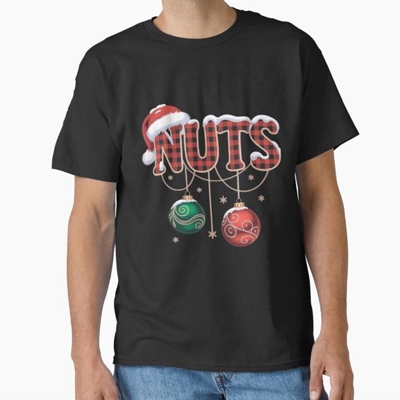 Funny Chest Nuts Matching Couples His Hers Christmas Holiday Joke Unisex T-Shirt, for men & women, up to size 5XL