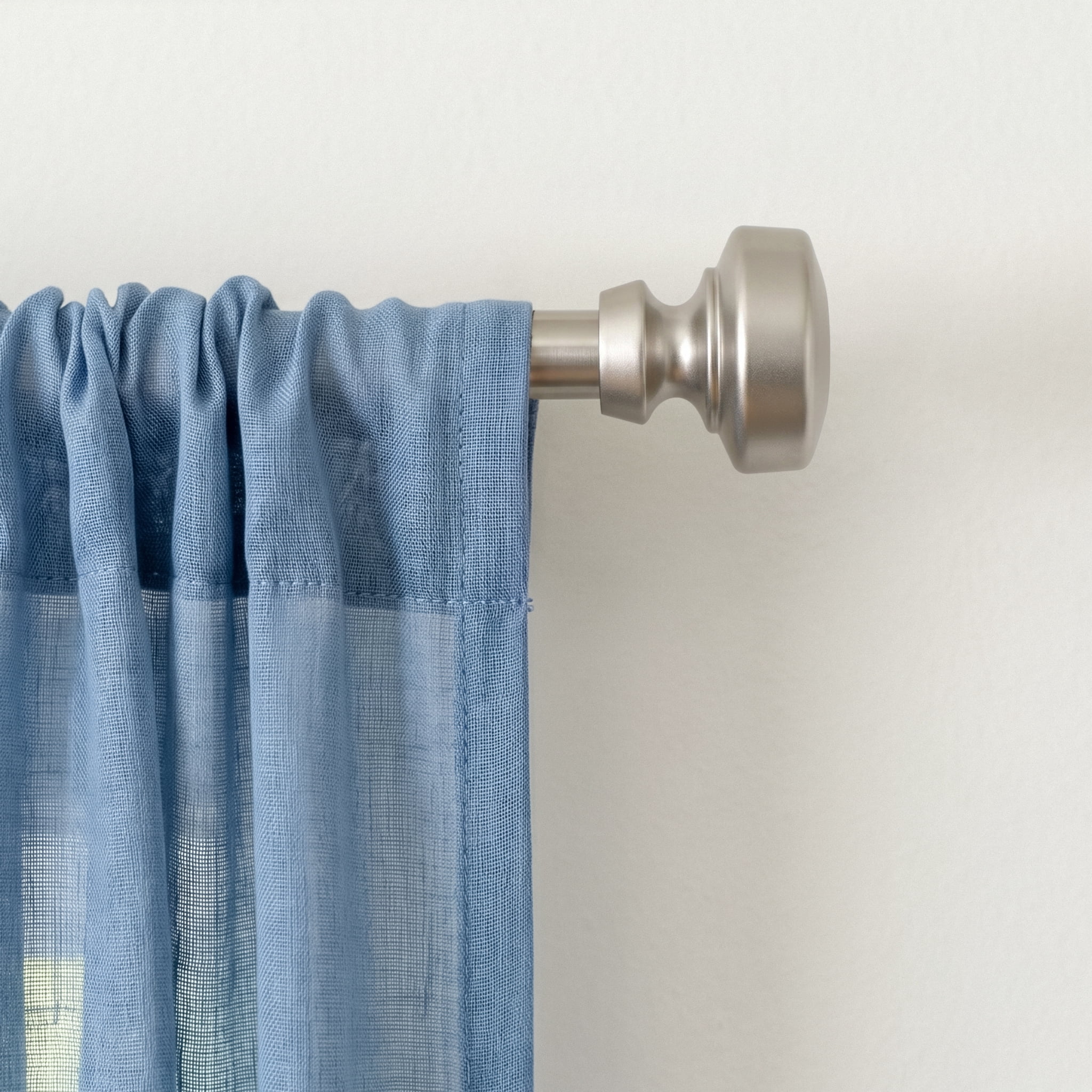 Lumino 5/8" Easy Mount Collection Shannon Nickel Knob Adjustable Curtain Rod Set, 32-84"