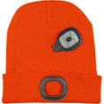 thumbnail image 2 of KAIYANG Gorro de punto con 4 luces LED recargables por USB para pesca nocturna de otoño e invierno (naranja), 2 of 5