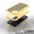 thumbnail image 4 of Compatible con iPhone 13 Series Case, Slim Luxury Glitter Sparkle Bling Shiny Girly Women Thin Protective Girl Women Phone Case Cover para iPhone13 Pro - Oro amarillo oso de fresa  necesidades diarias, 4 of 4