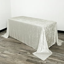 Your Chair Covers - 90 x 132 Inch Rect. Crushed Velvet Tablecloth Ivory