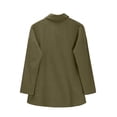 thumbnail image 6 of LEKODE womens linen tops Cotton Linen Tops cotton linen tops for women button up shirt women V-neck Boho womens short sleeve button down shirts daily commute Linen Shirts for Women Blackish Green M, 6 of 9