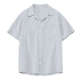 thumbnail image 5 of Dwelliawo Mens Button Down Shirts Short Sleeve Button Down Shirts Beach Holiday Casual Casual Button Up Shirt Vacation Tops White M, 5 of 7