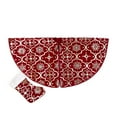 thumbnail image 2 of AMERTEER Tree Skirt Christmas Under Tree Foot Mat Snowflake Decoration Polyester Floor Gift Stocking Pad Set, 2 of 8