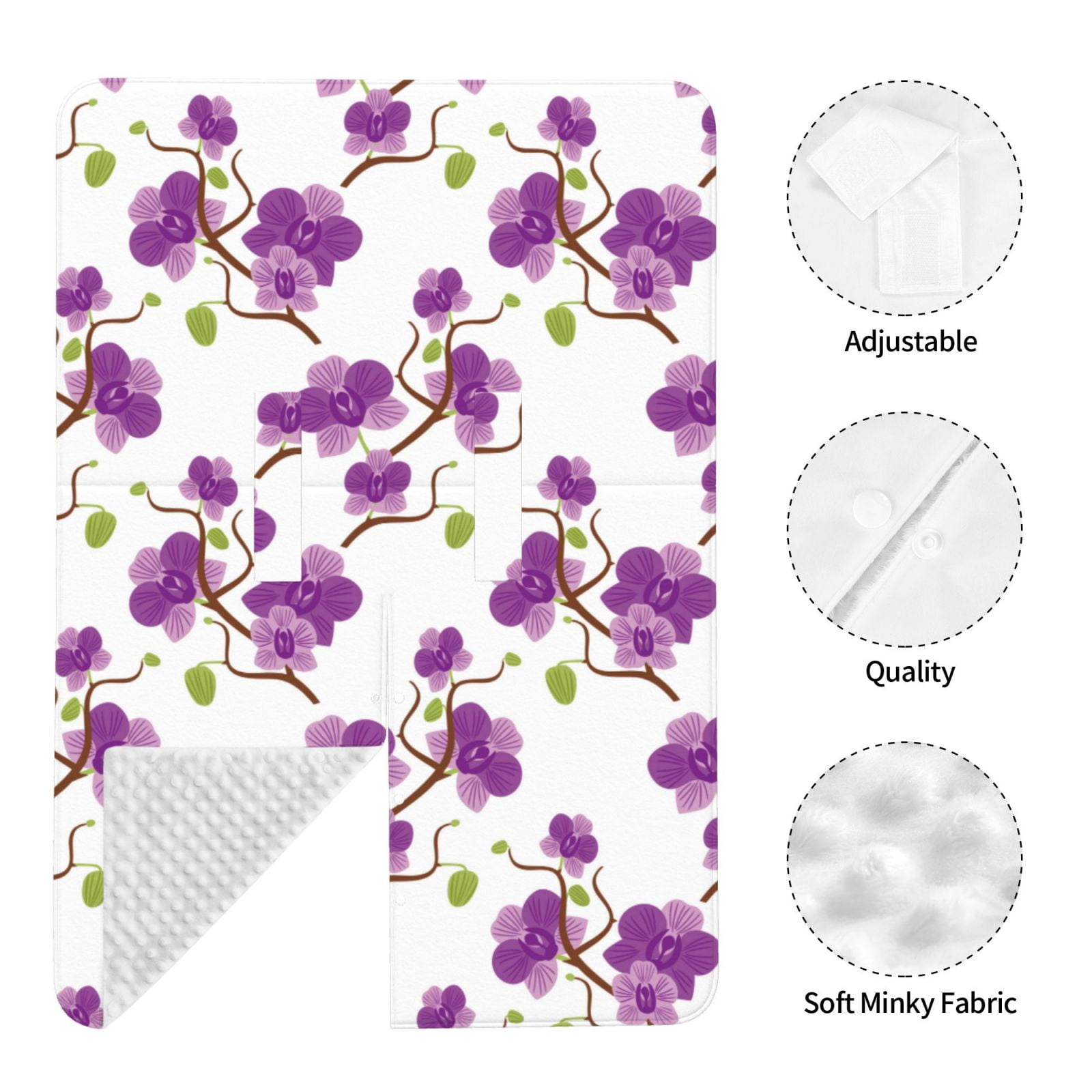 Naloa Orchids Flowers Baby Car Seat Cover, Breathable Baby Carrier Cover, Multiuse Baby Carrier Cover & Nursing Breastfeeding Cover