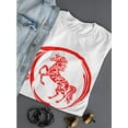thumbnail image 3 of Ethnic Tribal Red Unicorn  T-Shirt Women -Image by Shutterstock, Female Medium, 3 of 4