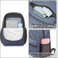 thumbnail image 2 of 17 Inch Lightweight Backpack,PVC Waterproof Oxford Fabric, Ergonomically Designed, with Large Capacity, Denim Cowboy Jean Style, 2 of 5