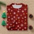thumbnail image 6 of Long Sleeve Pullover Sweaters For Women O Neck Casual Cute Printing Knit Oversized Sweater for Fall and Winter, Christmas Snowflake Print, Cozy and Festive, Christmas Sweaters for Women ,Deep Red,L, 6 of 6