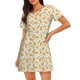 thumbnail image 1 of Fotbe Cowgirl Boots 3 Bata de Dormir para Mujer con Estampado, Camisón de Algodón de Manga Corta, Ropa de Dormir Casual, 1 of 6