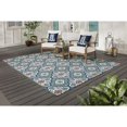 Star Moroccan 5 ft. x 7 ft. Teal/White Indoor/Outdoor Patio Area Rug