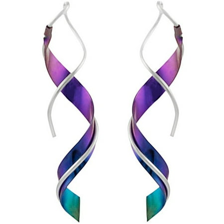 Brinley Co. Sterling Silver Handcrafted Spiral Drop Earrings