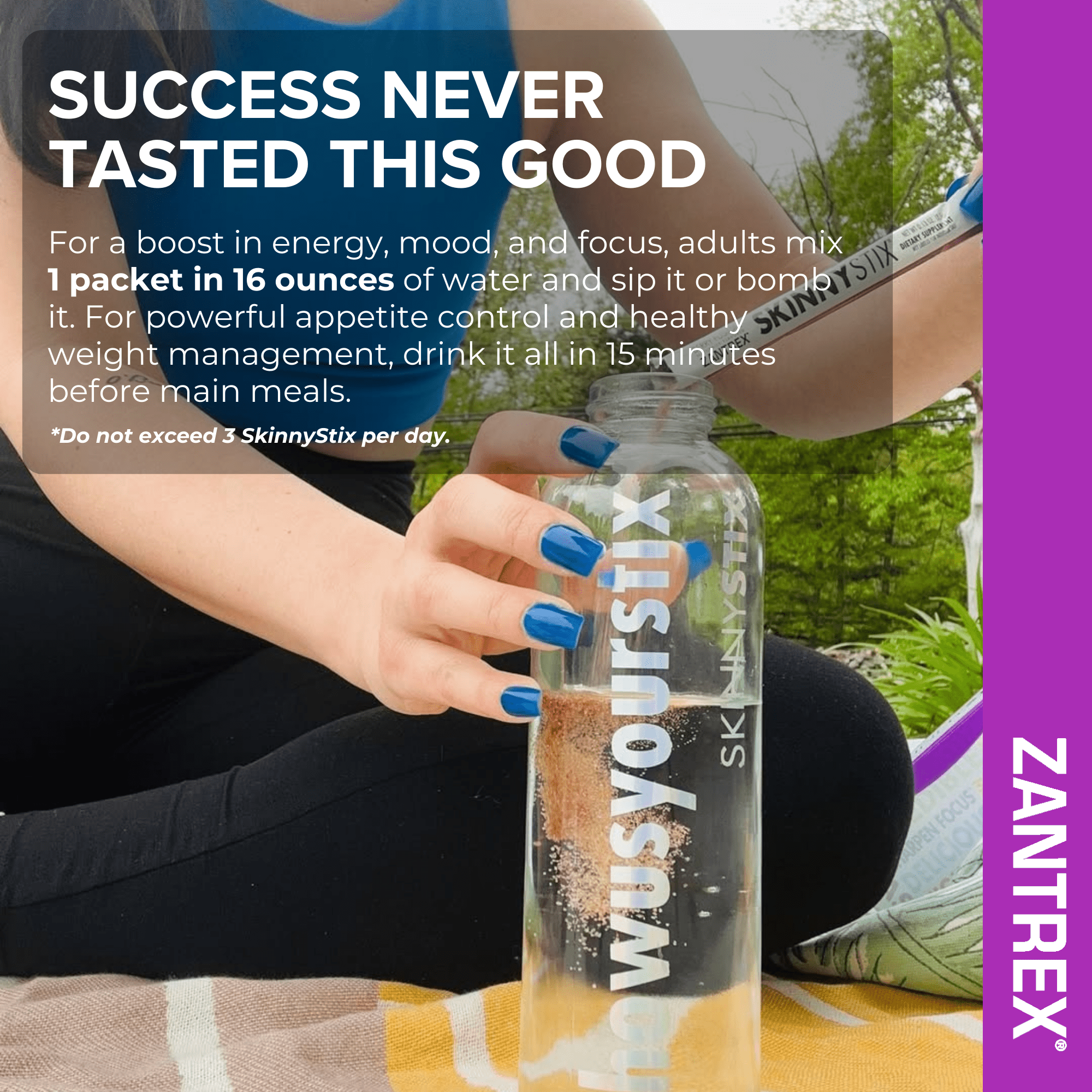 Zantrex SkinnyStix – Energy, Appetite Support, Weight Management Drink Mix, 10 Calories, Mixed Berry, 30 Packets