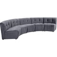 thumbnail image 3 of Meridian Furniture Limitless Gray Velvet Modular 5 Piece Sectional, 3 of 6