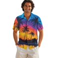 thumbnail image 3 of KUIFORTI Hawaii Matching Couple Outfits Mens Casual Shirts Hawaii Dress Men’s Hawaiian Shirt Sunset Hawaiian Tree 4-Way Stretch Lightweight Suitable for Everyday Casual Wear, 3 of 7