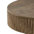 thumbnail image 4 of Gelloan 31.5" Round Fluted Coffee Table, Modern Wood Circle Coffee Table, Veneer Handcrafted Relief Tea Table for Living Room,Brown, 4 of 5