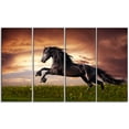 thumbnail image 2 of Black Friesian Horse Gallop - Abstract Canvas Art Print, 2 of 3