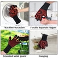 thumbnail image 4 of Guantes Resistente al calor Guante Recubrimiento de silicona Mits de horno Spacle-Saving Reutilizable para hornear para asar a asar rojo 1 par de 14 pulgadas kenally HA010624-01, 4 of 6