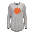 thumbnail image 2 of Women's  Gray Clemson Tigers Oversized Cuddle Raglan Tri-Blend Pullover Sweatshirt, 2 of 3