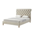thumbnail image 4 of Rustic Manor Selina Tufted Linen Twin Size Bed Frame, No Box Spring Needed, Beige, 4 of 9