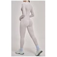 thumbnail image 3 of Top-kevin 2 Piece Seamless Ribbed Workout Sets With Zip Up Jacket High Waisted Gym Yoga Leggings, 3 of 6