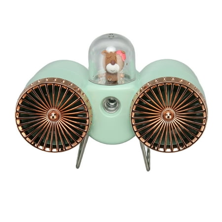 

Double Head Spray Fan PC Fast Charging Mini 3 Wind Speeds Double Headed Fans USB C Port For Outdoor For Students For Dormitory Beige Green