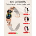 thumbnail image 3 of Wearlizer Leather Band Compatible with Charge 5 Watch Bands for Women, Dressy Slim Leather Strap Replacement Wristband with D-Shape Metal Buckle for Charge 5 Fitness Tracker, 3 of 6