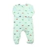 Pre-owned Little Me Boys Blue Cars 1-piece footed Pajamas size: 6 Months