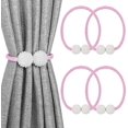 thumbnail image 1 of LAICAIW 4 Pack Attaches Magnétiques pour Rideaux, Attaches Décoratives pour Rideaux de Fenêtre (Rose), 1 of 6
