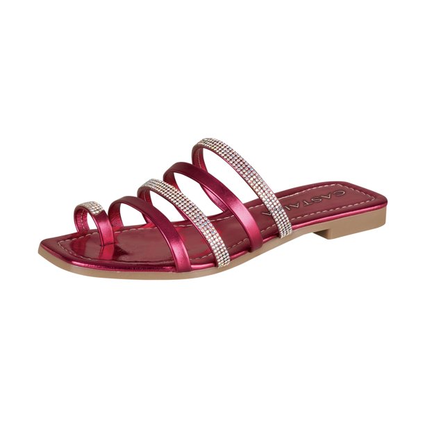 Huarache Para Mujer CASTALIA 148-08 BUGAMBILIA Detalle de cristales, acabado metálico CASTALIA 148-08