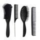 thumbnail image 1 of Peine de bambú antiestático de dientes anchos para cabello grueso, color negro – Madera natural duradera para un peinado sin enredos, 1 of 5