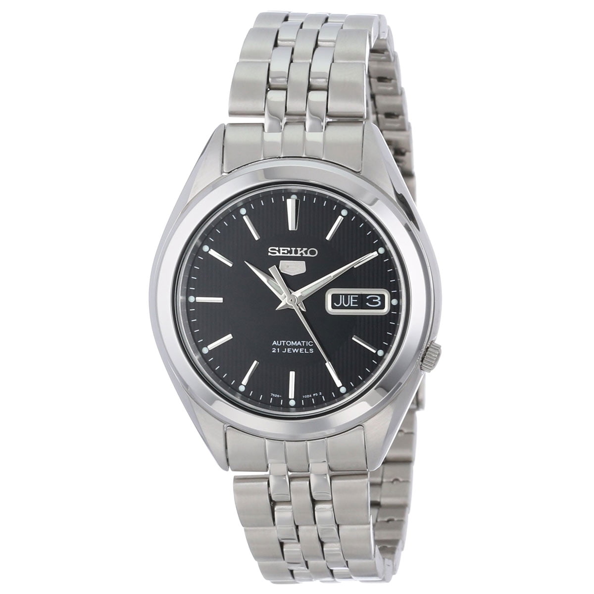 Seiko SNKL23 Men s 5 Sports Black Dial Steel Bracelet Automatic Watch Walmart