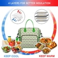 thumbnail image 4 of Green Cartoon Crocodiles Hearts Pattern Womens Lunch Box for Work,Insulated Large Lunch Bag for Tween and Teen,Loncheras Para Mujer,Leakproof Adult Lunch Bag for Work,Beach,Travel,Picnic,Camping, 4 of 7